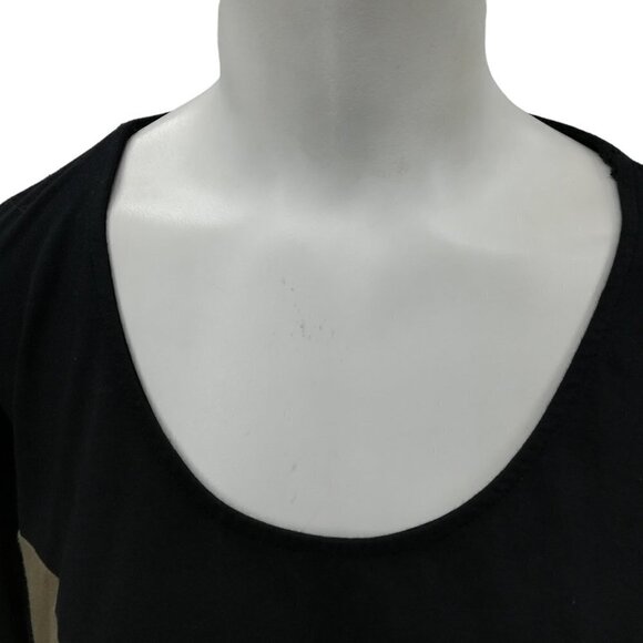 Neon Buddha Color Block Long Sleeve Tunic Shirt Size M Stretch T Shirt Black - Picture 3 of 14